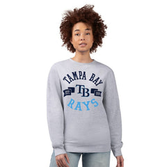 Tampa Bay Rays G-III 4Her by Carl Banks Women's Team Logo Fleece Pullover Sweatshirt - Heather Gray