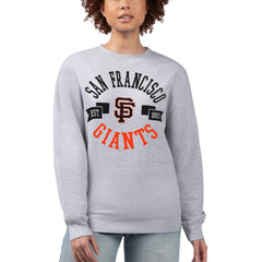 San Francisco Giants G-III 4Her by Carl Banks Women's Team Logo Fleece Pullover Sweatshirt - Heather Gray