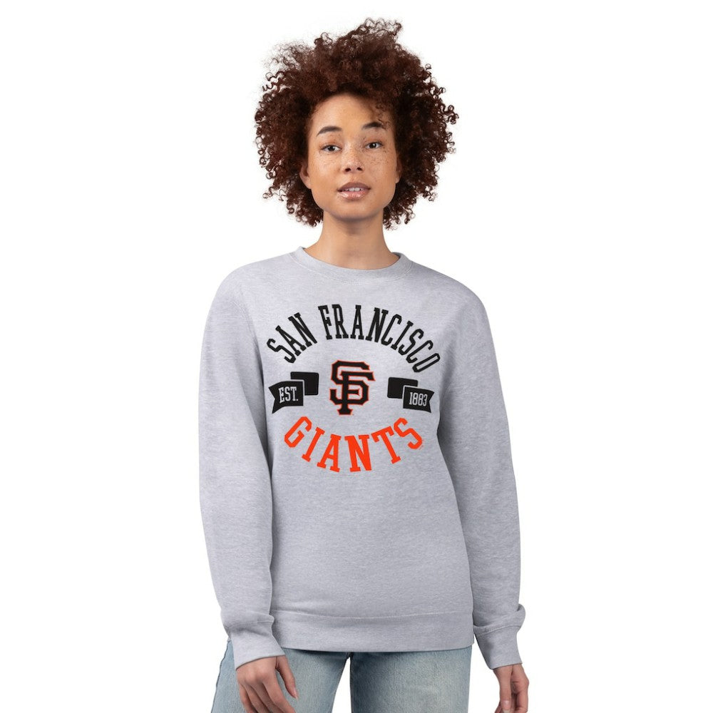 San Francisco Giants G-III 4Her by Carl Banks Women's Team Logo Fleece Pullover Sweatshirt - Heather Gray