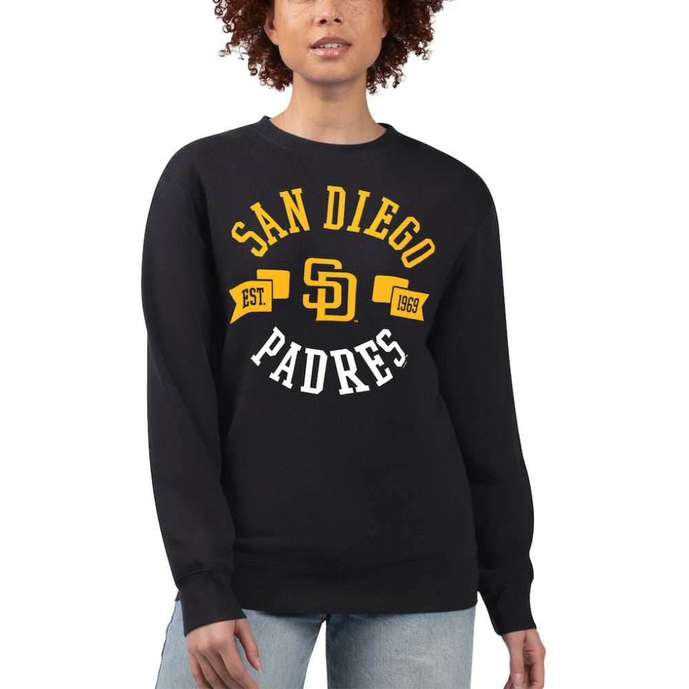 San Diego Padres G-III 4Her by Carl Banks Women's Team Logo Fleece Pullover Sweatshirt - Black