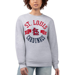 St. Louis Cardinals G-III 4Her by Carl Banks Women's Team Logo Fleece Pullover Sweatshirt - Heather Gray