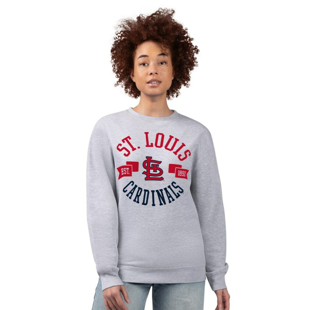 St. Louis Cardinals G-III 4Her by Carl Banks Women's Team Logo Fleece Pullover Sweatshirt - Heather Gray