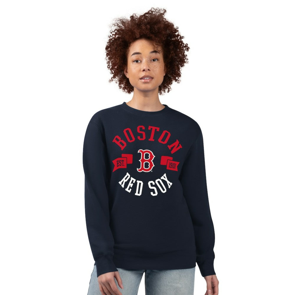 Boston Red Sox G-III 4Her by Carl Banks Women's Team Logo Fleece Pullover Sweatshirt - Navy