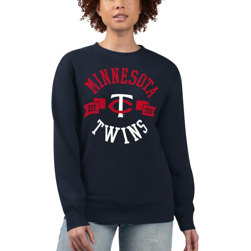 Minnesota Twins G-III 4Her by Carl Banks Women's Team Logo Fleece Pullover Sweatshirt - Navy