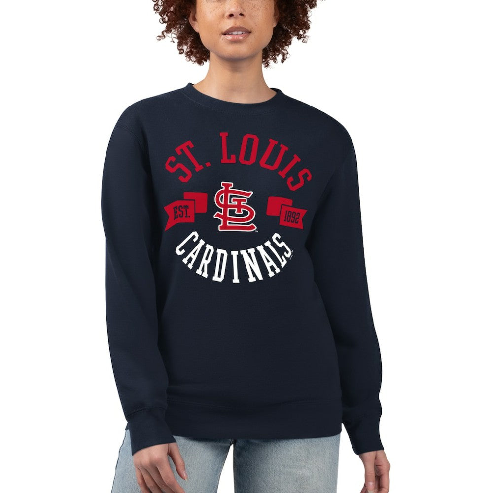 St. Louis Cardinals G-III 4Her by Carl Banks Women's Team Logo Fleece Pullover Sweatshirt - Navy
