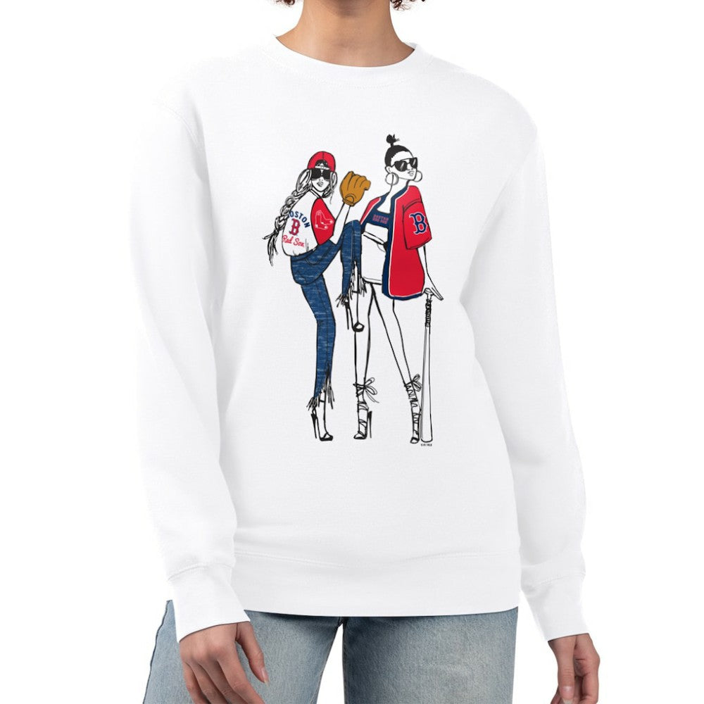 Boston Red Sox G-III 4Her by Carl Banks Women's Baseball Girls Fleece Pullover Sweatshirt - White