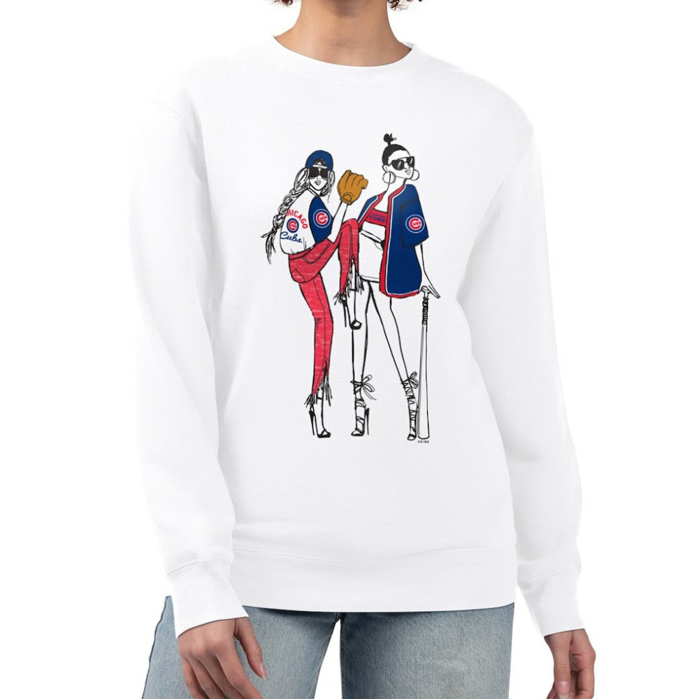 Chicago Cubs G-III 4Her by Carl Banks Women's Baseball Girls Fleece Pullover Sweatshirt - White