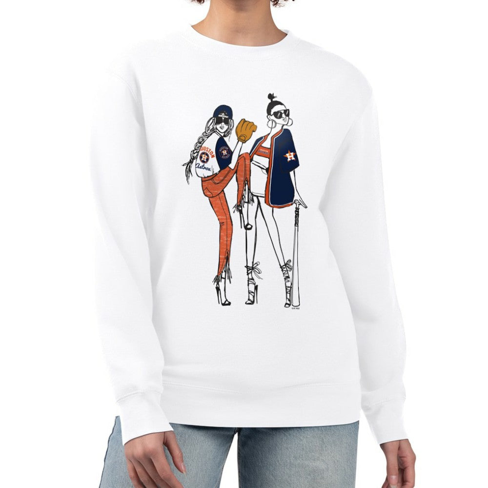 Houston Astros G-III 4Her by Carl Banks Women's Baseball Girls Fleece Pullover Sweatshirt - White
