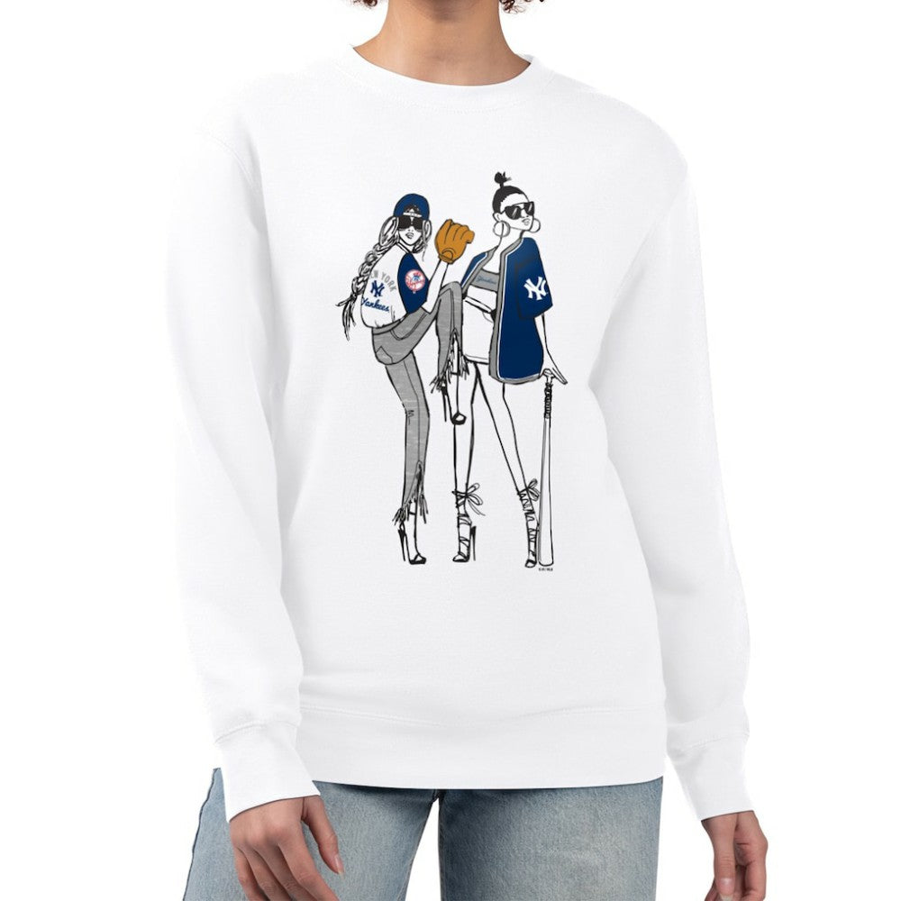 New York Yankees G-III 4Her by Carl Banks Women's Baseball Girls Fleece Pullover Sweatshirt - White