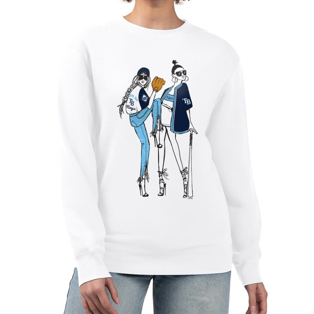 Tampa Bay Rays G-III 4Her by Carl Banks Women's Baseball Girls Fleece Pullover Sweatshirt - White