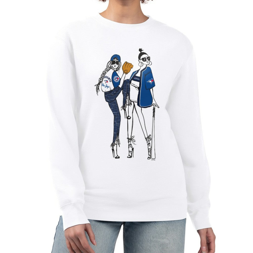 Toronto Blue Jays G-III 4Her by Carl Banks Women's Baseball Girls Fleece Pullover Sweatshirt - White