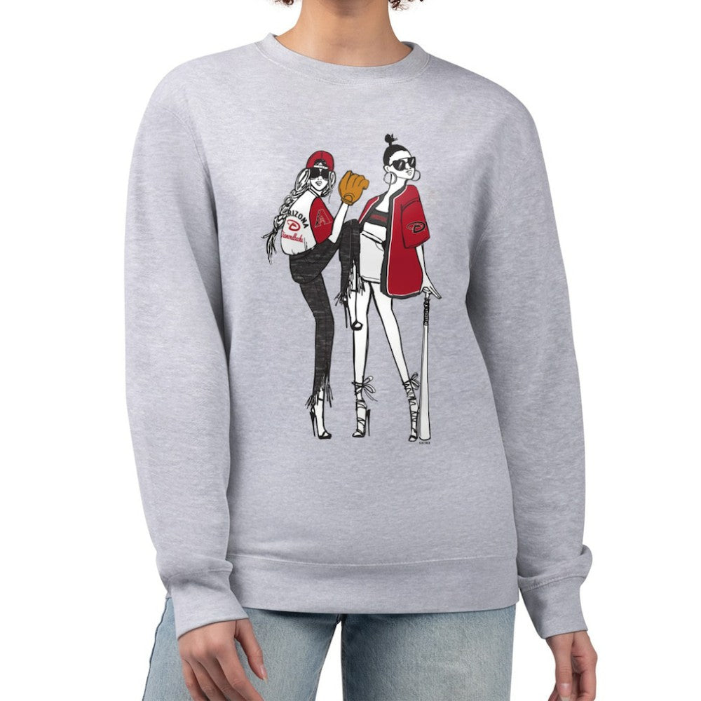 Arizona Diamondbacks G-III 4Her by Carl Banks Women's Baseball Girls Fleece Pullover Sweatshirt - Heather Gray