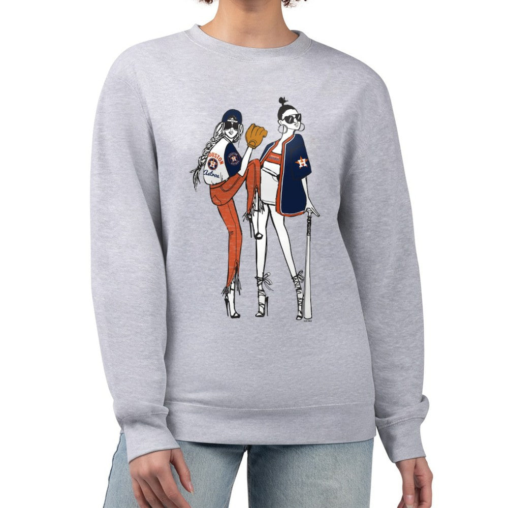 Houston Astros G-III 4Her by Carl Banks Women's Baseball Girls Fleece Pullover Sweatshirt - Heather Gray