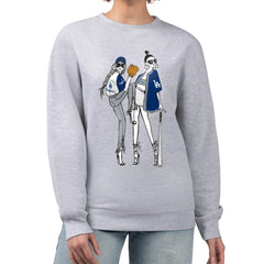 Los Angeles Dodgers G-III 4Her by Carl Banks Women's Baseball Girls Fleece Pullover Sweatshirt - Heather Gray