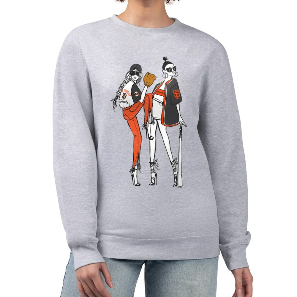 San Francisco Giants G-III 4Her by Carl Banks Women's Baseball Girls Fleece Pullover Sweatshirt - Heather Gray