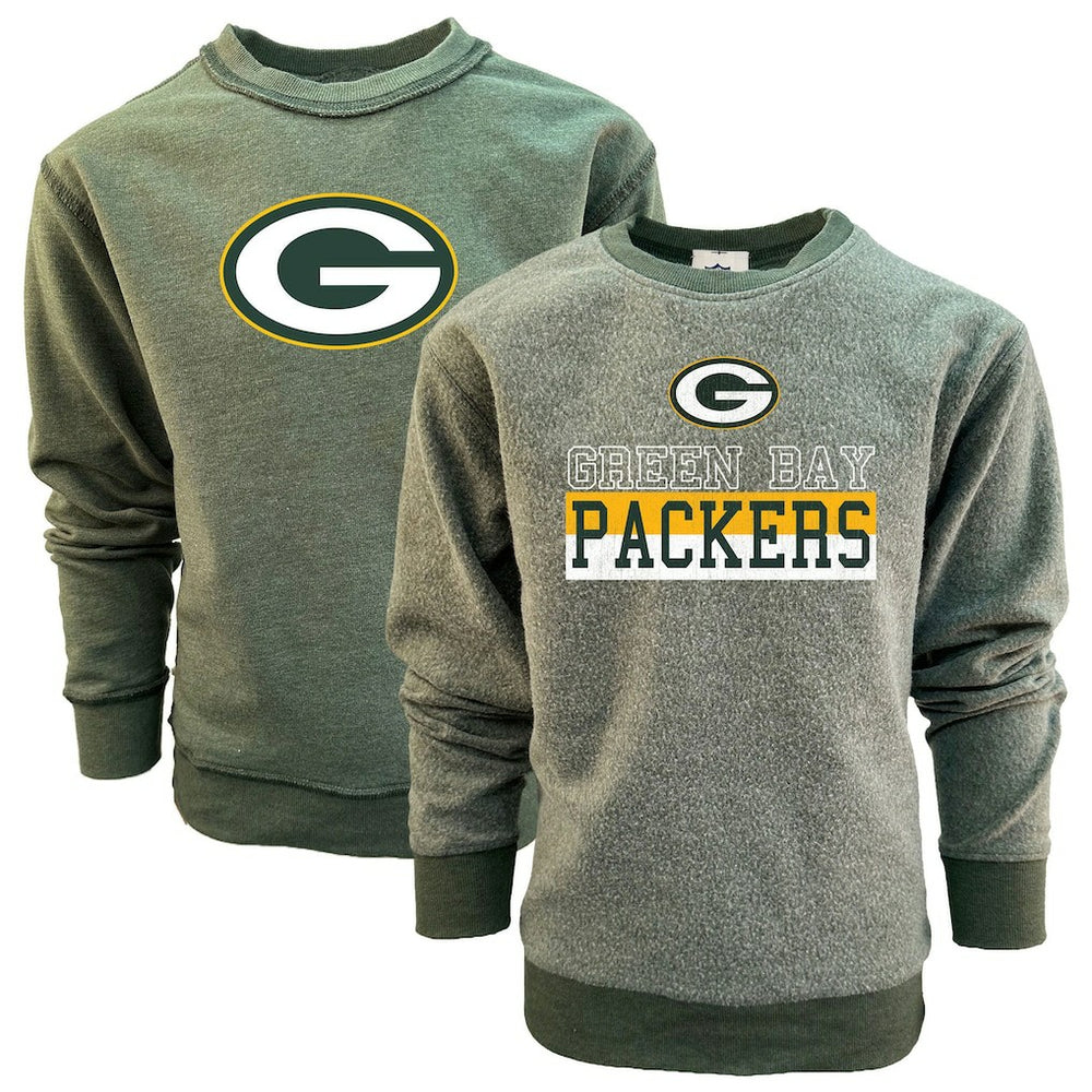 Green Bay Packers Wes & Willy Youth Reversible Fleece Pullover Sweatshirt - Green on sale