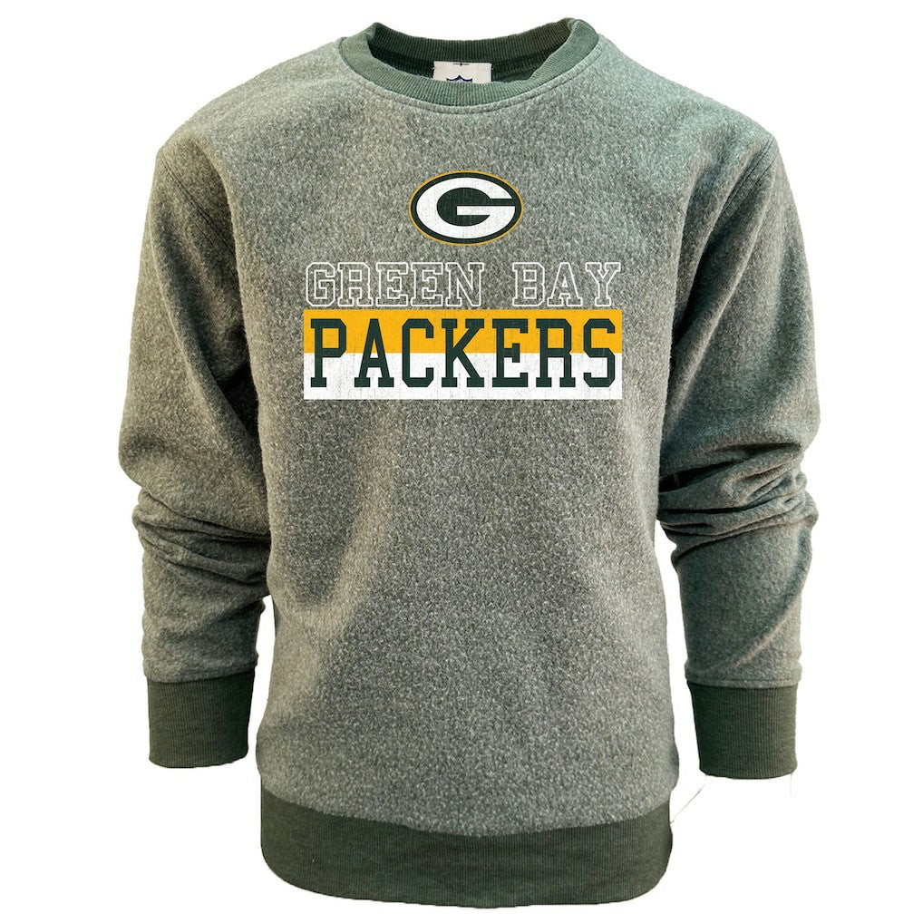 Green Bay Packers Wes & Willy Youth Reversible Fleece Pullover Sweatshirt - Green on sale