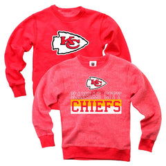 Kansas City Chiefs Wes & Willy Youth Reversible Fleece Pullover Sweatshirt - Red on sale