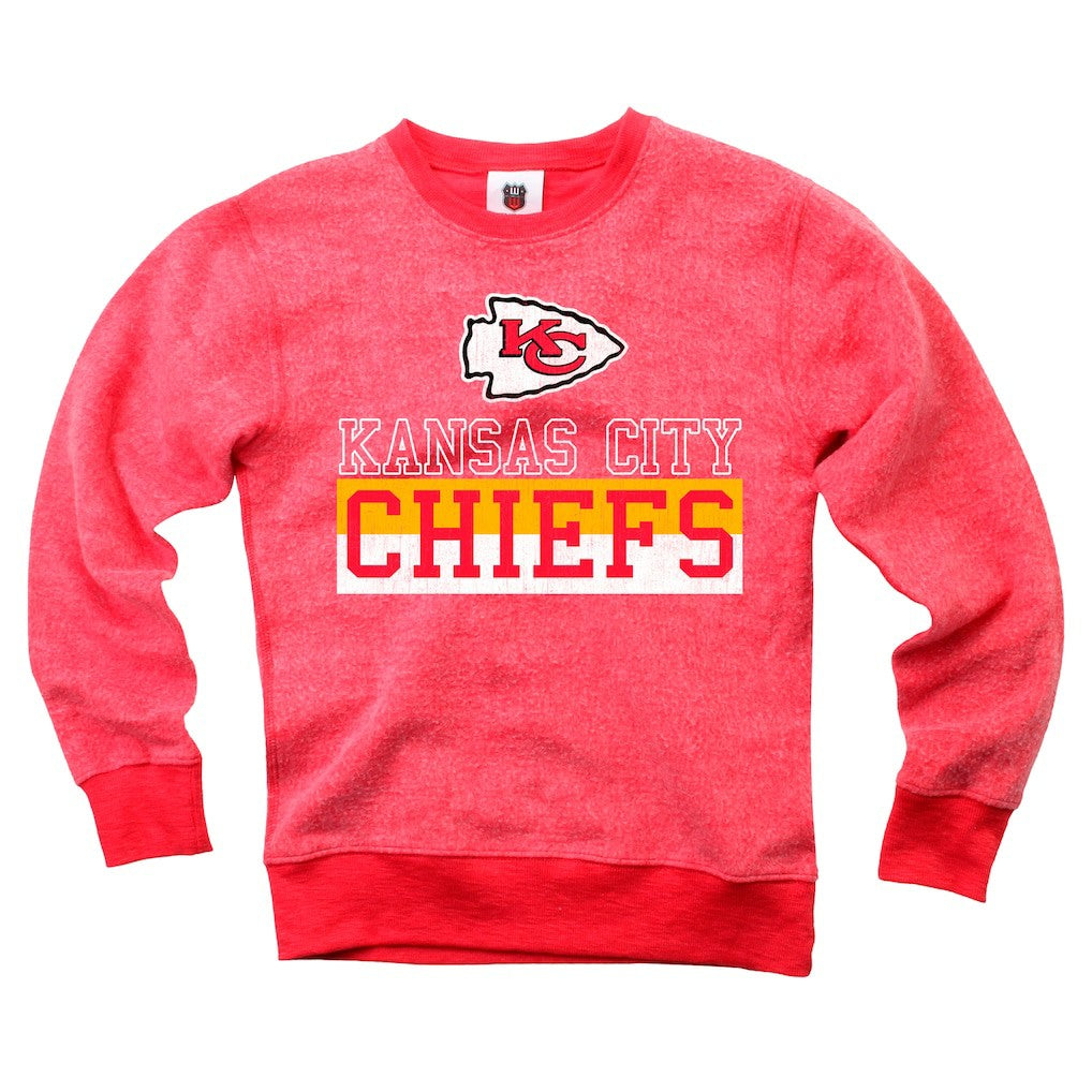Kansas City Chiefs Wes & Willy Youth Reversible Fleece Pullover Sweatshirt - Red on sale