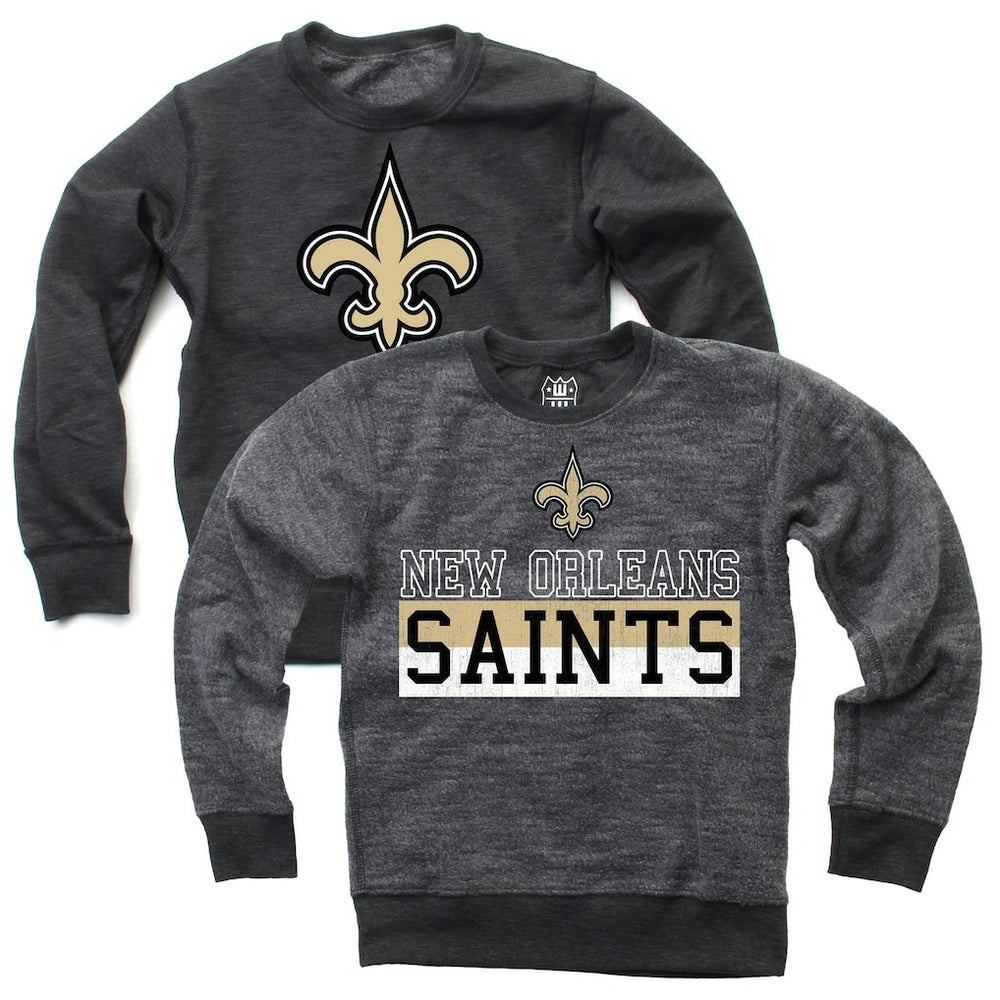 New Orleans Saints Wes & Willy Youth Reversible Fleece Pullover Sweatshirt - Black on sale