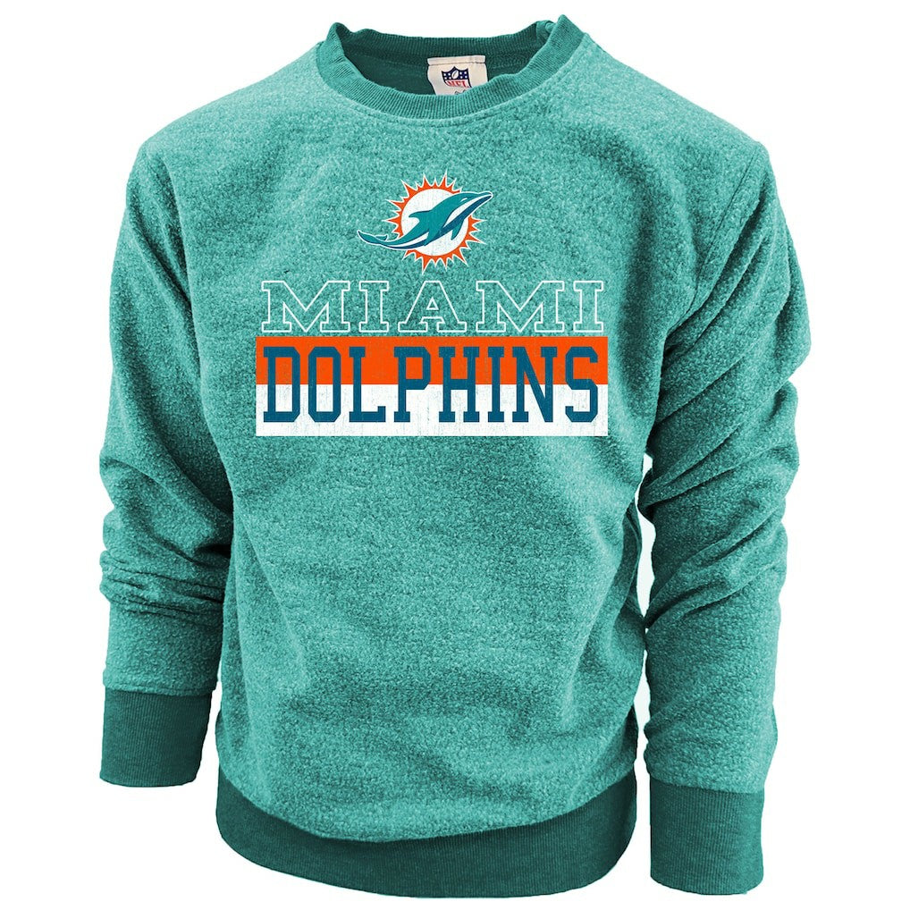 Miami Dolphins Wes & Willy Youth Reversible Fleece Pullover Sweatshirt - Aqua sale