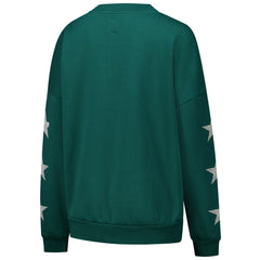 Green Bay Packers Gameday Couture Women's Rhinestone Star Sleeve Settle the Score Oversized Pullover Sweatshirt - Green cheap