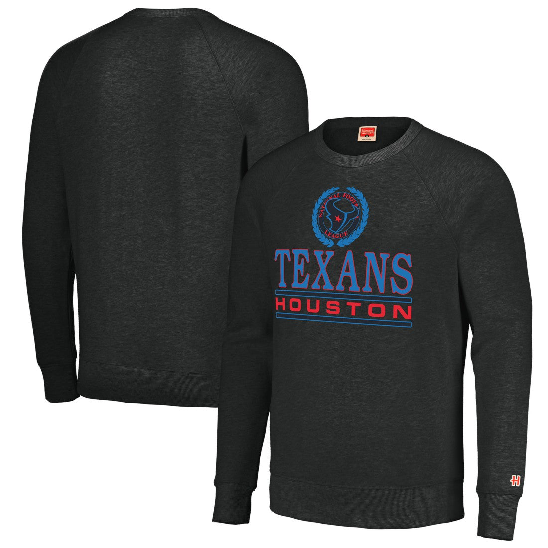 Houston Texans Homage Unisex Color Rush Crest Tri-Blend Pullover Sweatshirt - Charcoal discount