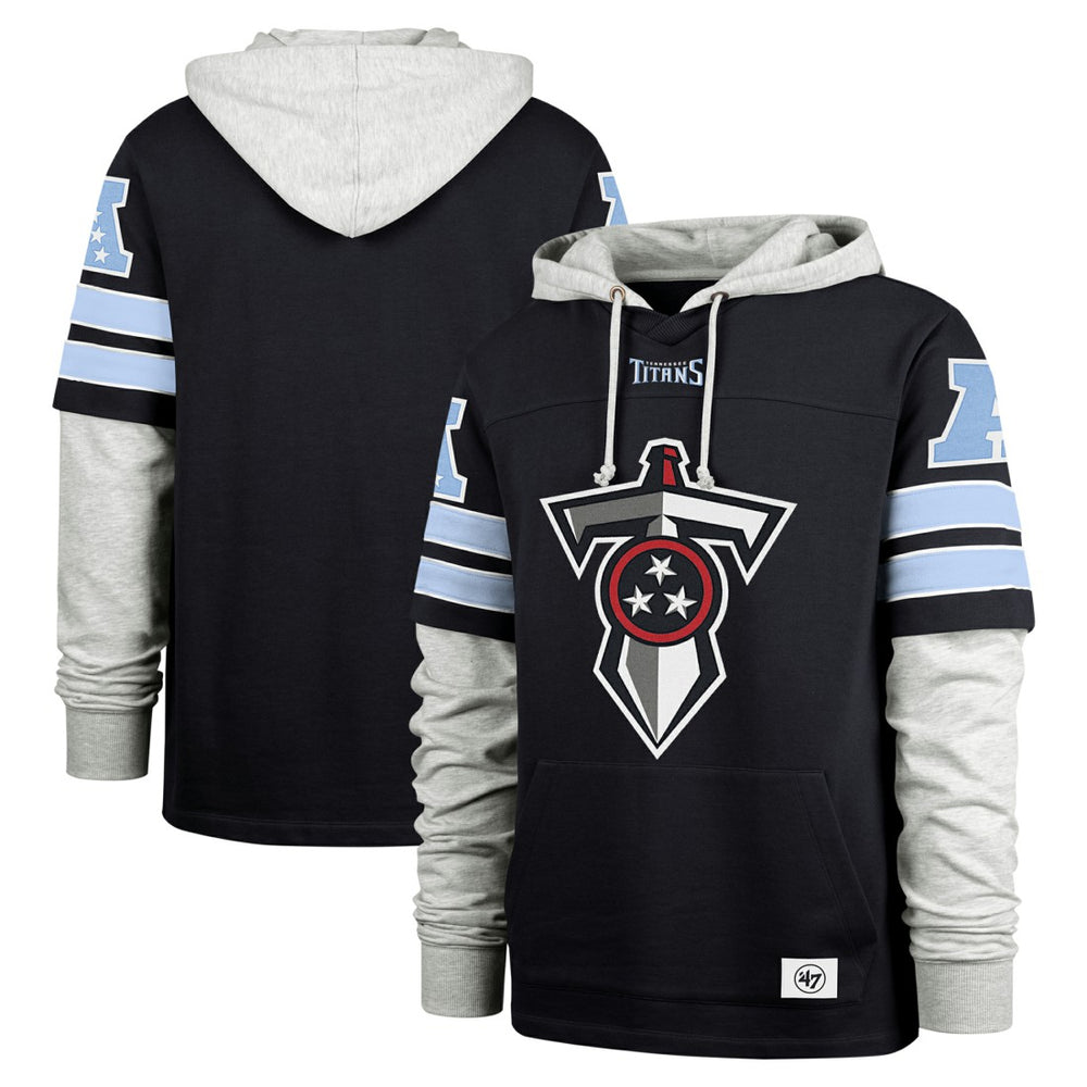 Tennessee Titans '47 Double Header Blitz Cornerback Pullover Hoodie - Navy outlet