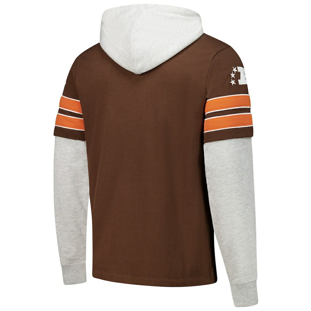 Cleveland Browns '47 Throwback Double Header Blitz Cornerback Hoodie - Brown on sale