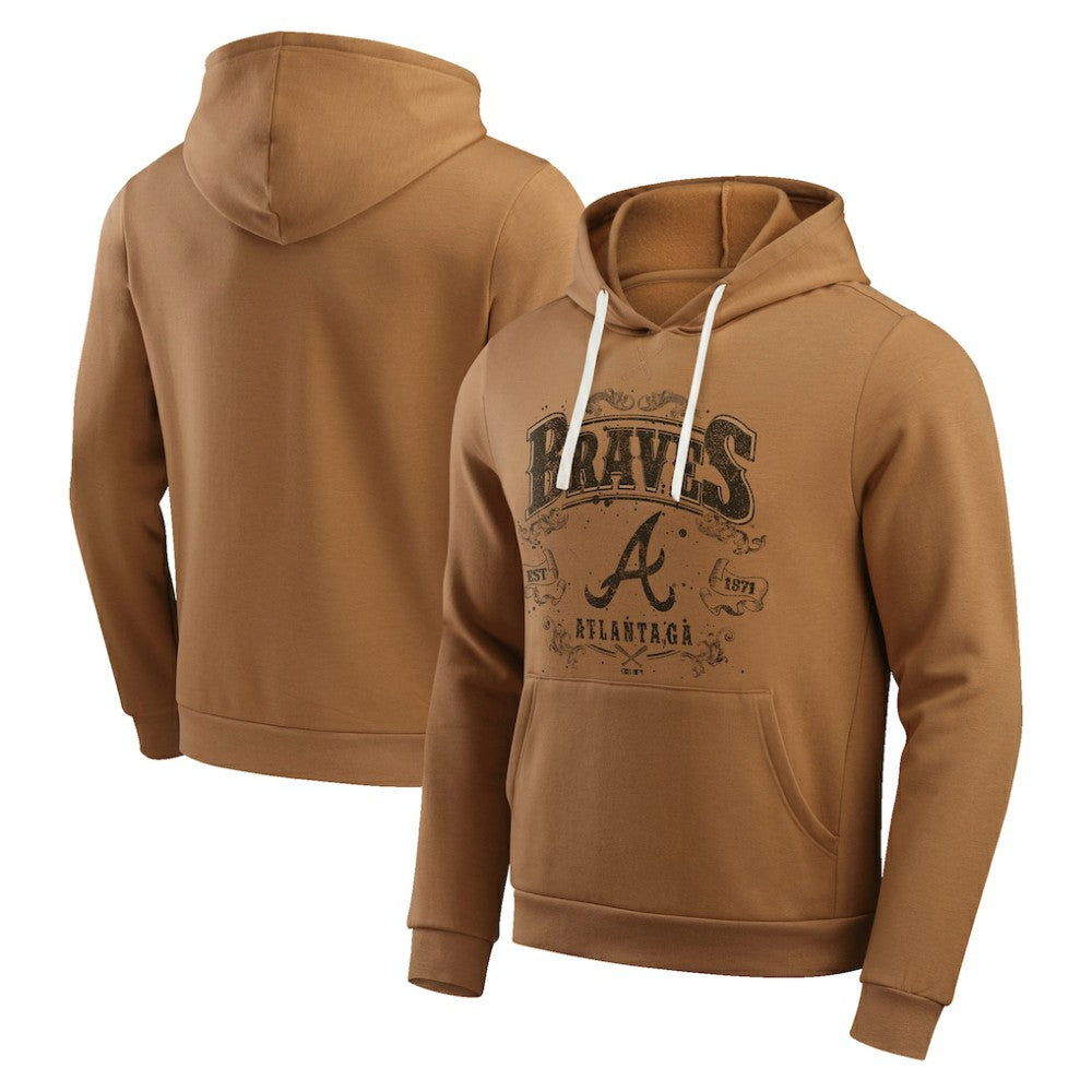 Atlanta Braves Darius Rucker Collection Camp Fleece Pullover Hoodie  - Tan