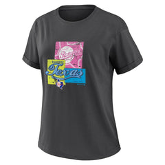 Texas Rangers WEAR by Erin Andrews Women's Domestic Box Color Boyfriend T-Shirt - Charcoal