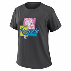 Minnesota Twins WEAR by Erin Andrews Women's Domestic Box Color Boyfriend T-Shirt - Charcoal