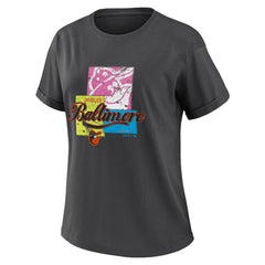 Baltimore Orioles WEAR by Erin Andrews Women's Domestic Box Color Boyfriend T-Shirt - Charcoal