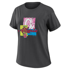 Atlanta Braves WEAR by Erin Andrews Women's Domestic Box Color Boyfriend T-Shirt - Charcoal