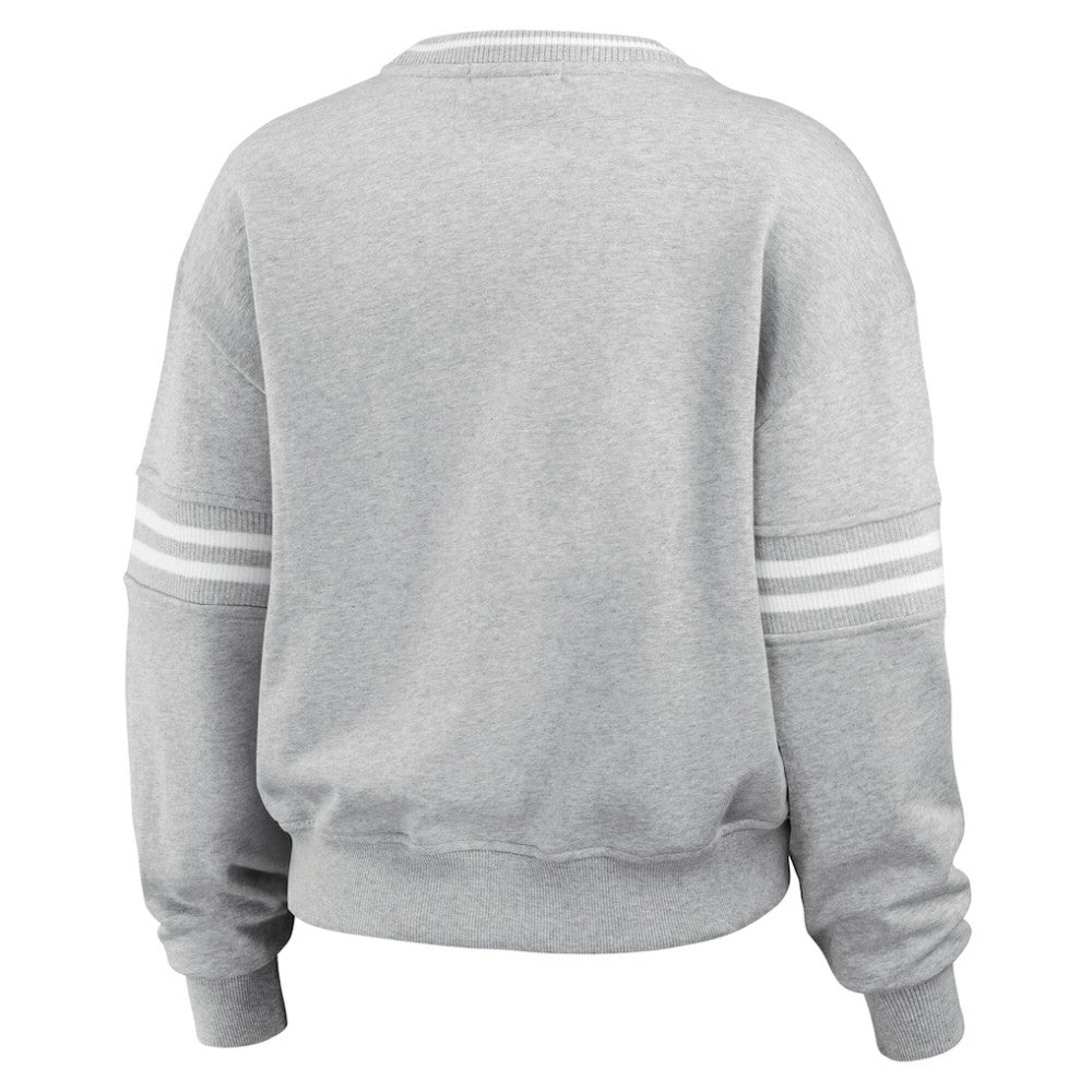 Boston Red Sox WEAR by Erin Andrews Women's Domestic Crest Pullover Sweatshirt - Heather Gray