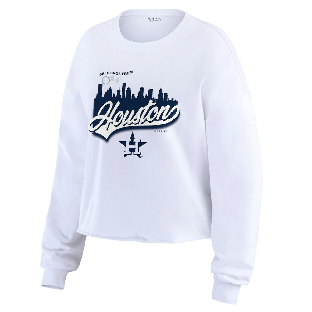 Houston Astros WEAR by Erin Andrews Women's Domestic Postcard Long Sleeve T-Shirt - White