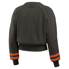 San Francisco Giants WEAR by Erin Andrews Women's Vintage Washed Cropped Pullover Sweatshirt - Black