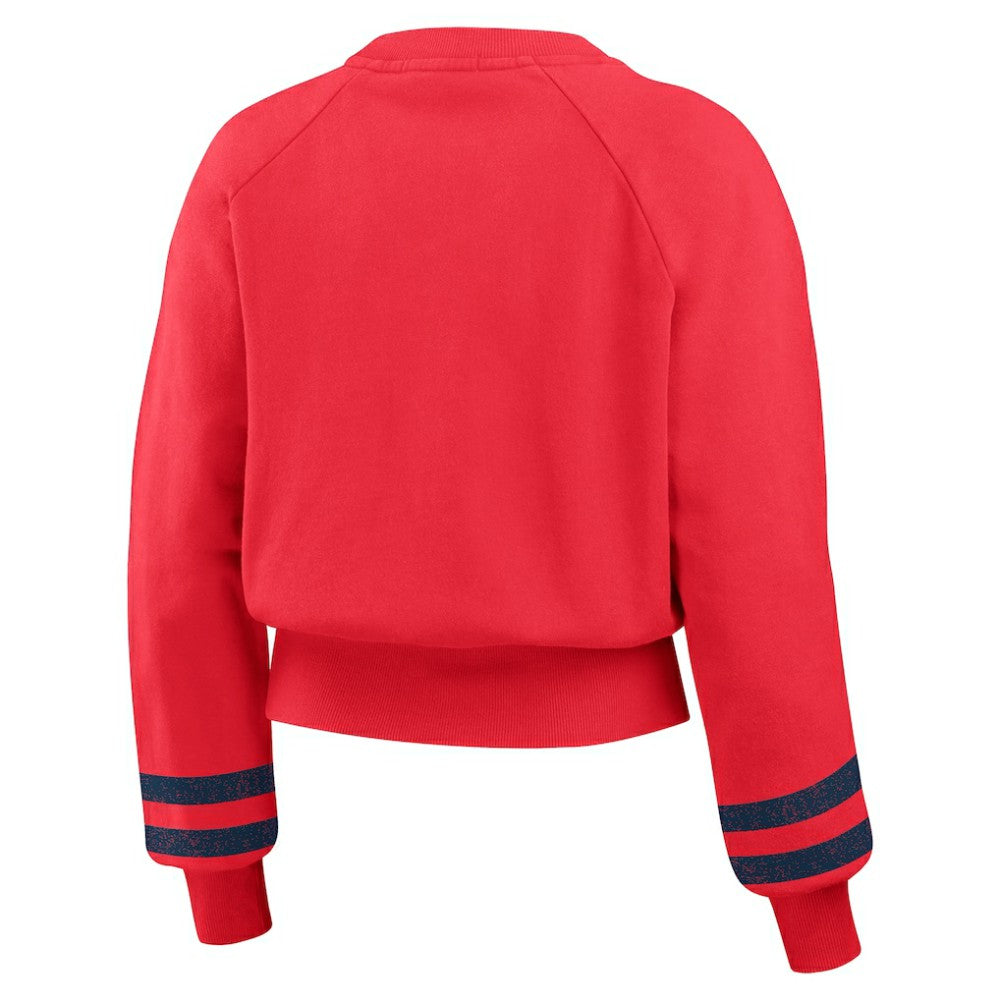 St. Louis Cardinals WEAR by Erin Andrews Women's Vintage Washed Cropped Pullover Sweatshirt - Red