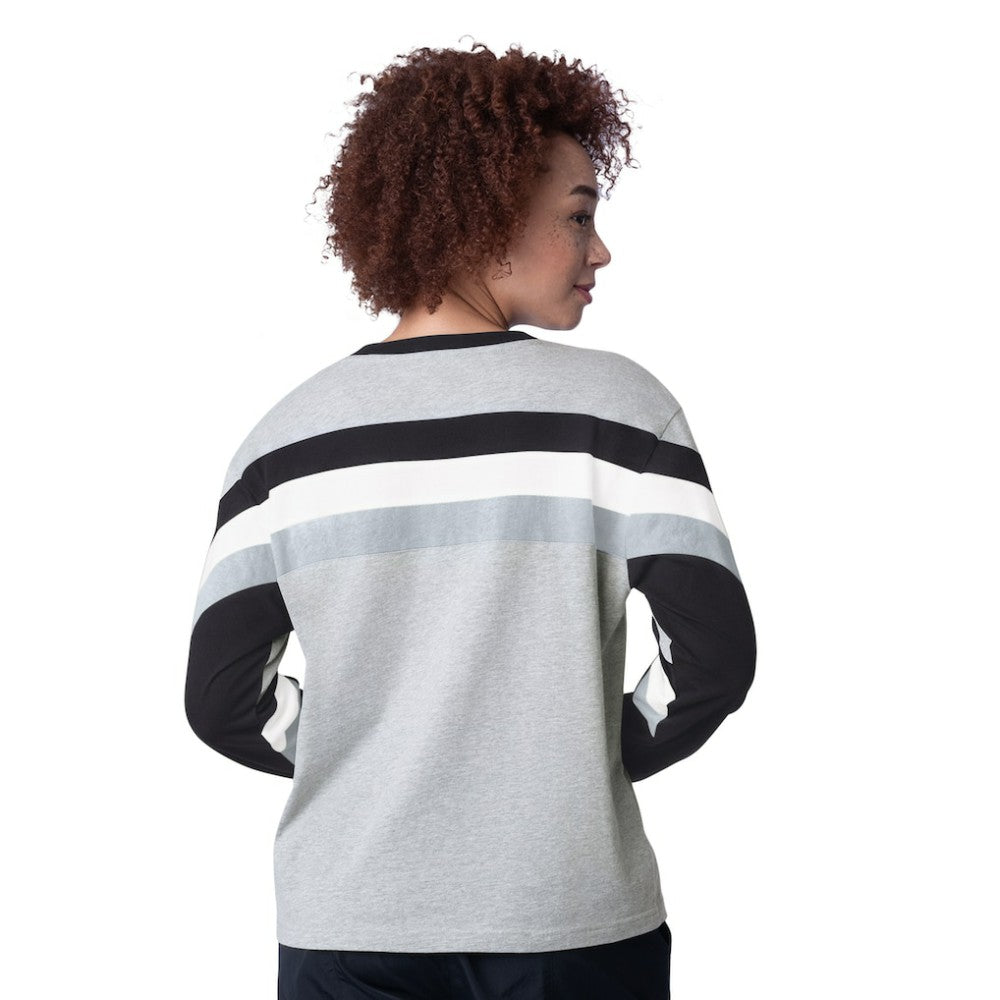Chicago White Sox Starter Women's Triple A Fashion Color Block Long Sleeve Top - Heather Gray