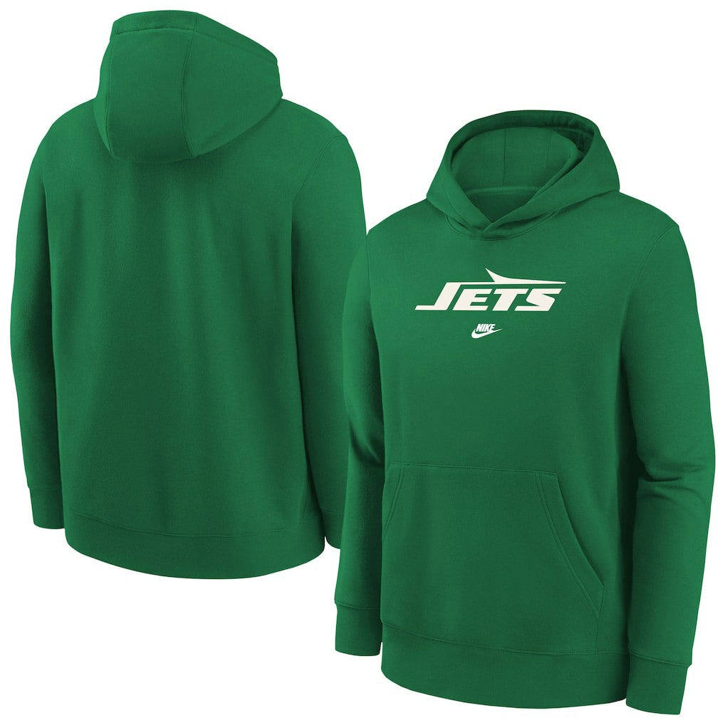 New York Jets Youth Rewind Club Fleece Pullover Hoodie - Kelly Green | Nike sale