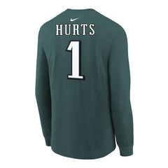 Jalen Hurts Philadelphia Eagles Youth Player Name & Number Long Sleeve T-Shirt - Midnight Green | Nike outlet