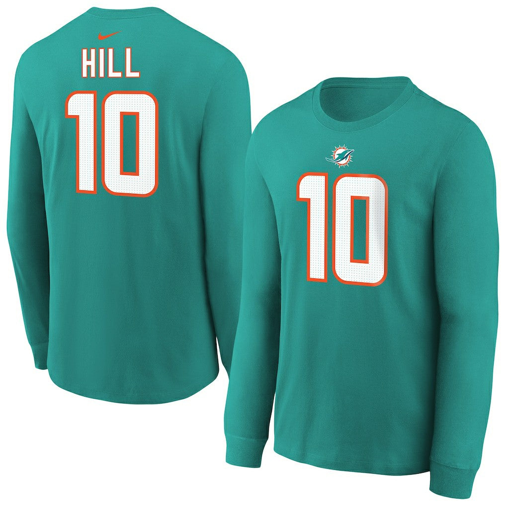 Tyreek Hill Miami Dolphins Youth Player Name & Number Long Sleeve T-Shirt - Aqua | Nike on sale