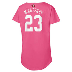 Christian McCaffrey San Francisco 49ers Girls Youth Player Name & Number T-Shirt - Pink on sale