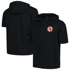 St. Louis Cardinals Levelwear Recruit Short Sleeve Full-Zip Hoodie - Black