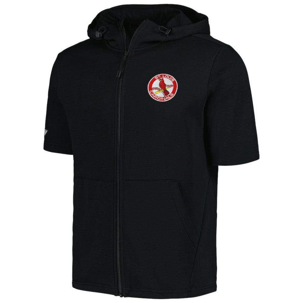 St. Louis Cardinals Levelwear Recruit Short Sleeve Full-Zip Hoodie - Black