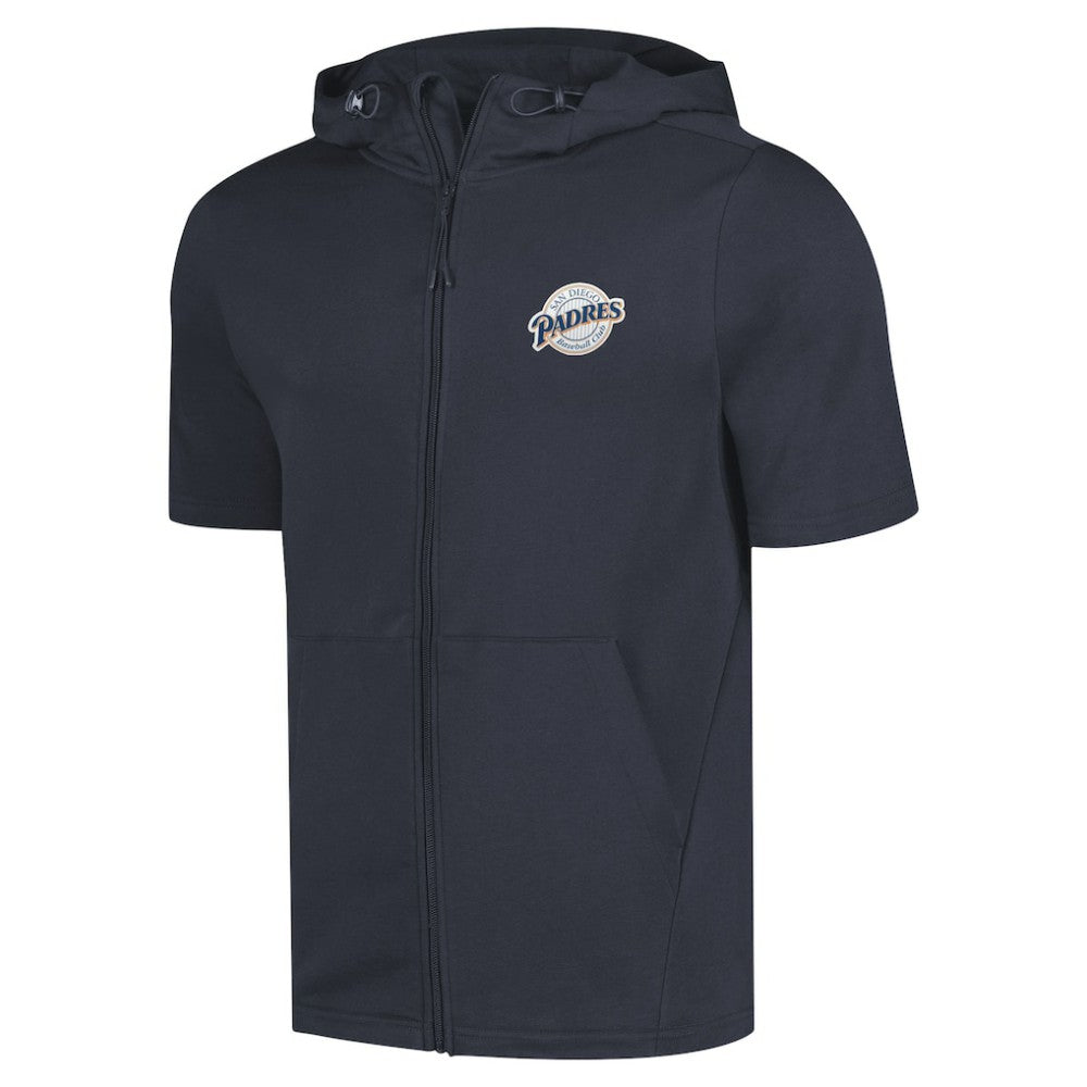 San Diego Padres Levelwear Recruit Short Sleeve Full-Zip Hoodie - Navy