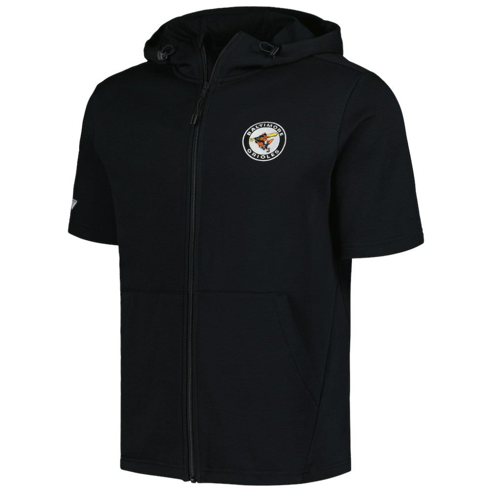 Baltimore Orioles Levelwear Recruit Short Sleeve Full-Zip Hoodie - Black