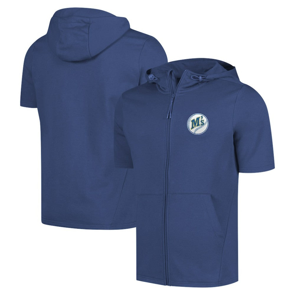 Seattle Mariners Levelwear Recruit Short Sleeve Full-Zip Hoodie - Royal