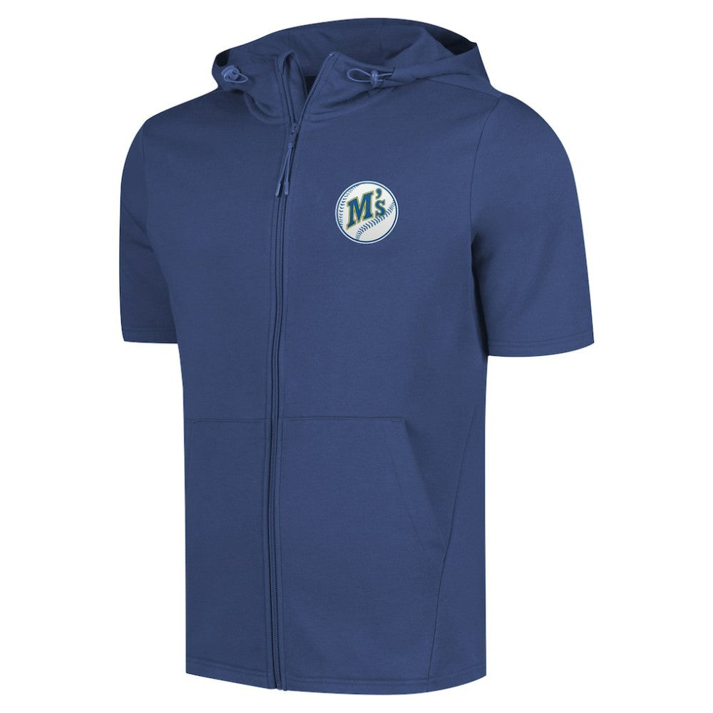 Seattle Mariners Levelwear Recruit Short Sleeve Full-Zip Hoodie - Royal