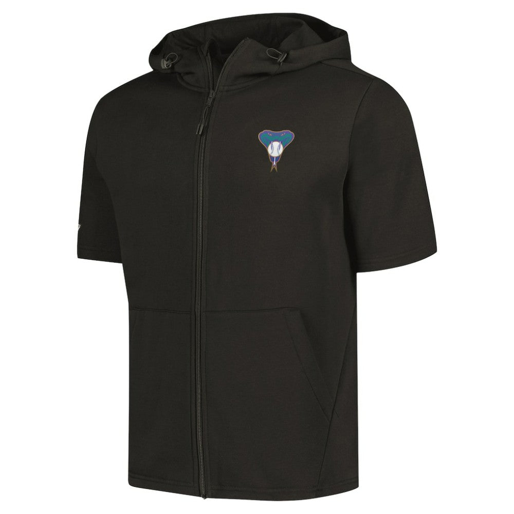 Arizona Diamondbacks Levelwear Recruit Short Sleeve Full-Zip Hoodie - Black